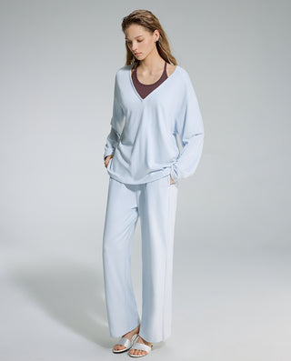 AIMER Mock Two-Piece Long Sleeve Set