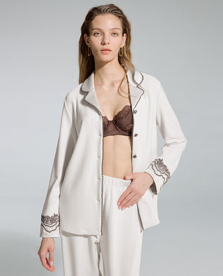 AIMER Cardigan Long Sleeve Pants Set