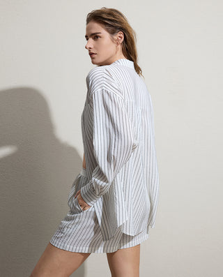 AIMER Relaxed Striped Oversized Shirt