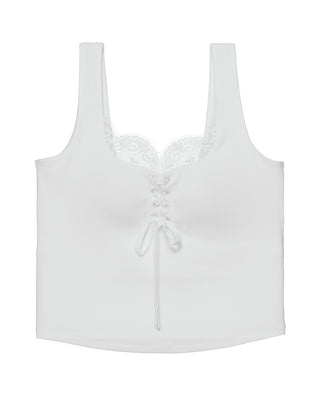 AIMER Square-Neck Tie-Strap Bra In Vest