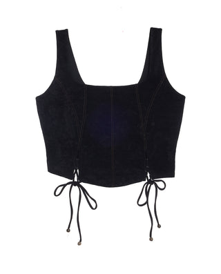 AIMER Suede Square Neck Soft Tank