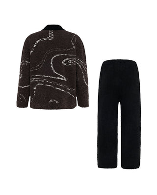 AIMER MEN Cozy Winter Collared Lounge Set