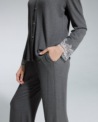 AIMER 3-Piece Cardigan Bra Tank Pants