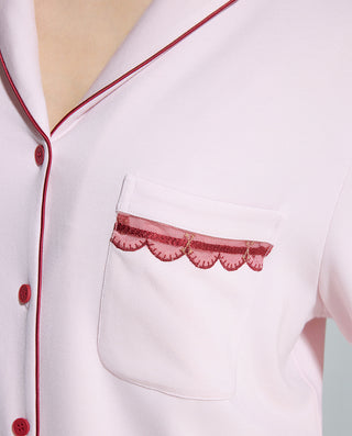 AIMER Collared Cardigan Long Sleeve Pants Set