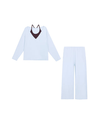 AIMER Mock Two-Piece Long Sleeve Set