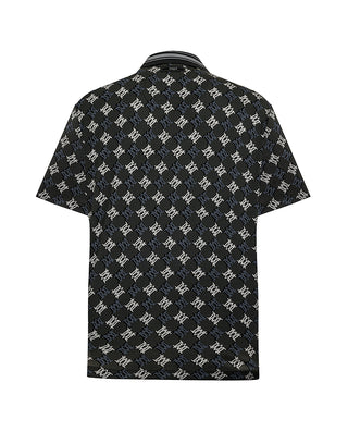 Aimer Men Collared Short-Sleeve Cardigan Homewear Top