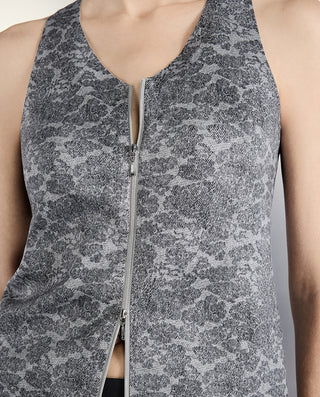 AIMER CHUANG V-Neck Zip Front Padded Camisole Top