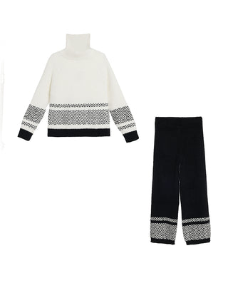 AIMER Collared Pullover Long Sleeve Pants Set
