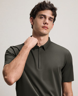 AIMER MEN Business Lapel Short-Sleeved T-Shirt