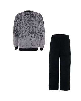 AIMER MEN Soft Fleece Crew Neck Pajama Set