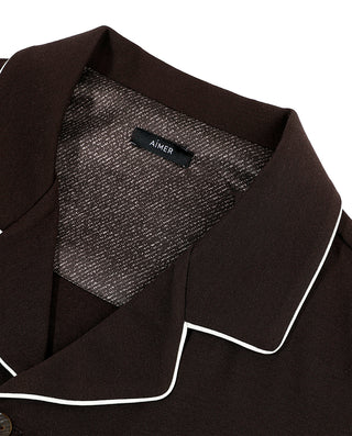 AIMER MEN Milk Velvet Collared Lounge Top