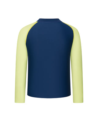 AIMER KIDS Long-sleeved Shorts Swimsuit Top For Boys