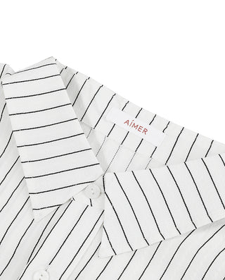 AIMER Relaxed Striped Oversized Shirt