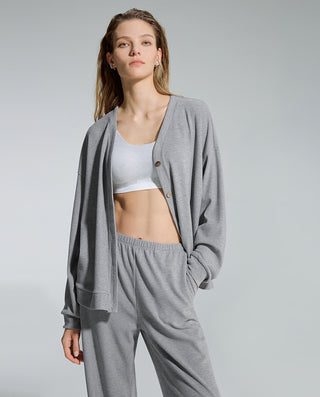 AIMER V-Neck Cardigan Long Sleeve Set