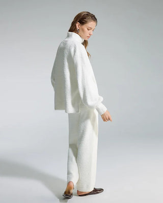AIMER Collared Pullover Long Sleeve Pants Set