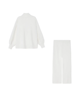 AIMER Collared Pullover Long Sleeve Pants Set