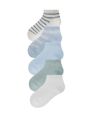 Aimer Kids Cotton Jacquard Ankle Socks 5 Packs