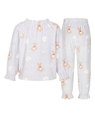 Aimer Kids Girls Velvet Bunny Print Lounge Set