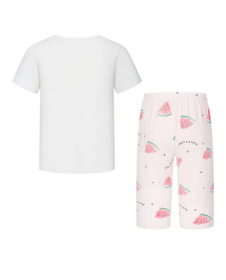 Aimer Kids Girls Short-sleeve Sleepwear Set