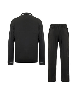 Aimer Men Milky Lounge Set With Collared Long-Sleeve Cardigan & Pants
