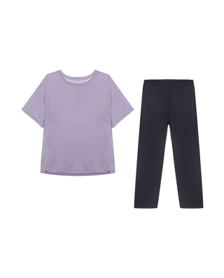 Aimer Soft Short-Sleeve Pajama Set