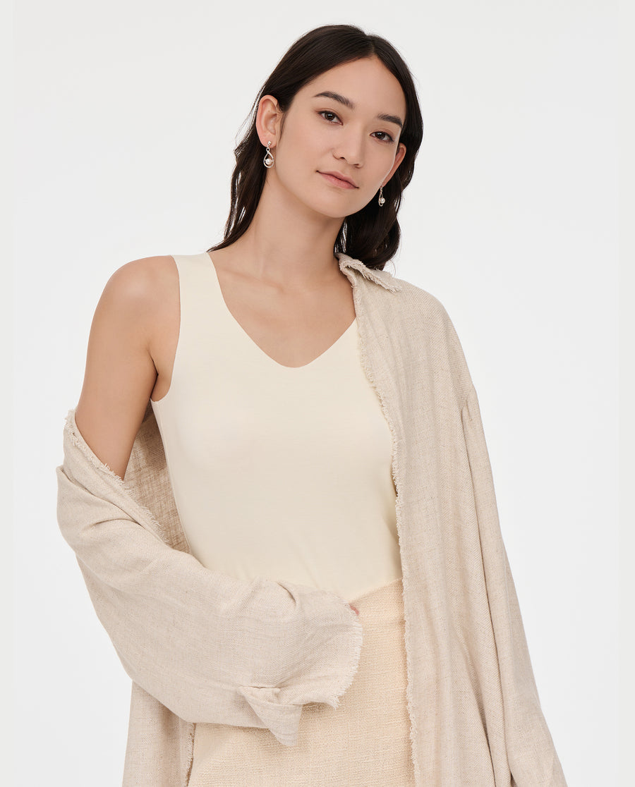 Aimer Milk Fiber Collection V-Neck Undershirt
