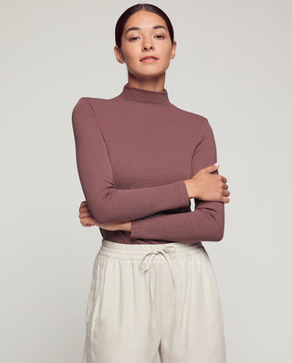 Aimer Mock Neck Long-Sleeve Thermal Top