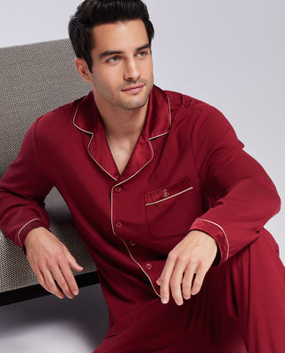 Aimer Men Long Sleeve Pajamas Shirt