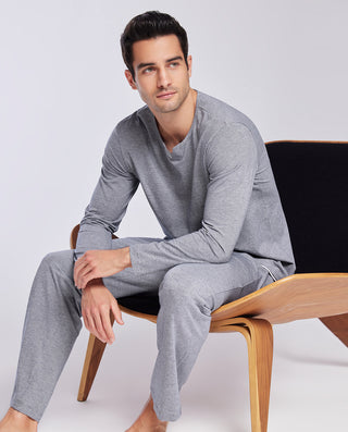 Aimer Men Classic Grey Pajamas Set