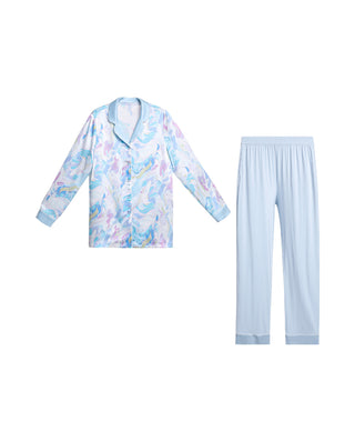 Aimer Silk Long Sleeve Pajamas Set