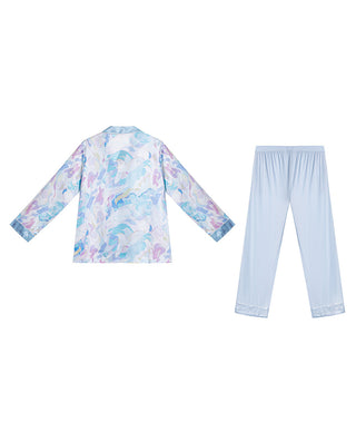 Aimer Silk Long Sleeve Pajamas Set