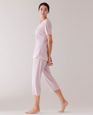 Aimer Short-Sleeve Pajama Set with Seaweed Fiber