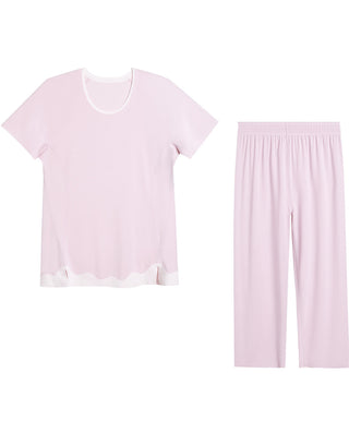 Aimer Short-Sleeve Pajama Set with Seaweed Fiber