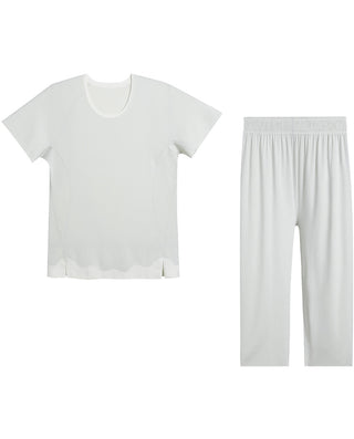 Aimer Short-Sleeve Pajama Set with Seaweed Fiber