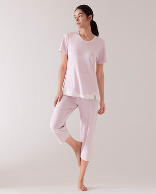 Aimer Short-Sleeve Pajama Set with Seaweed Fiber