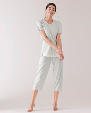 Aimer Short-Sleeve Pajama Set with Seaweed Fiber