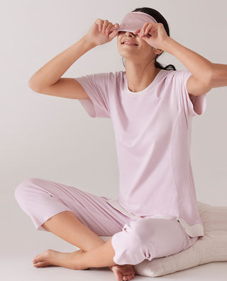 Aimer Short-Sleeve Pajama Set with Seaweed Fiber